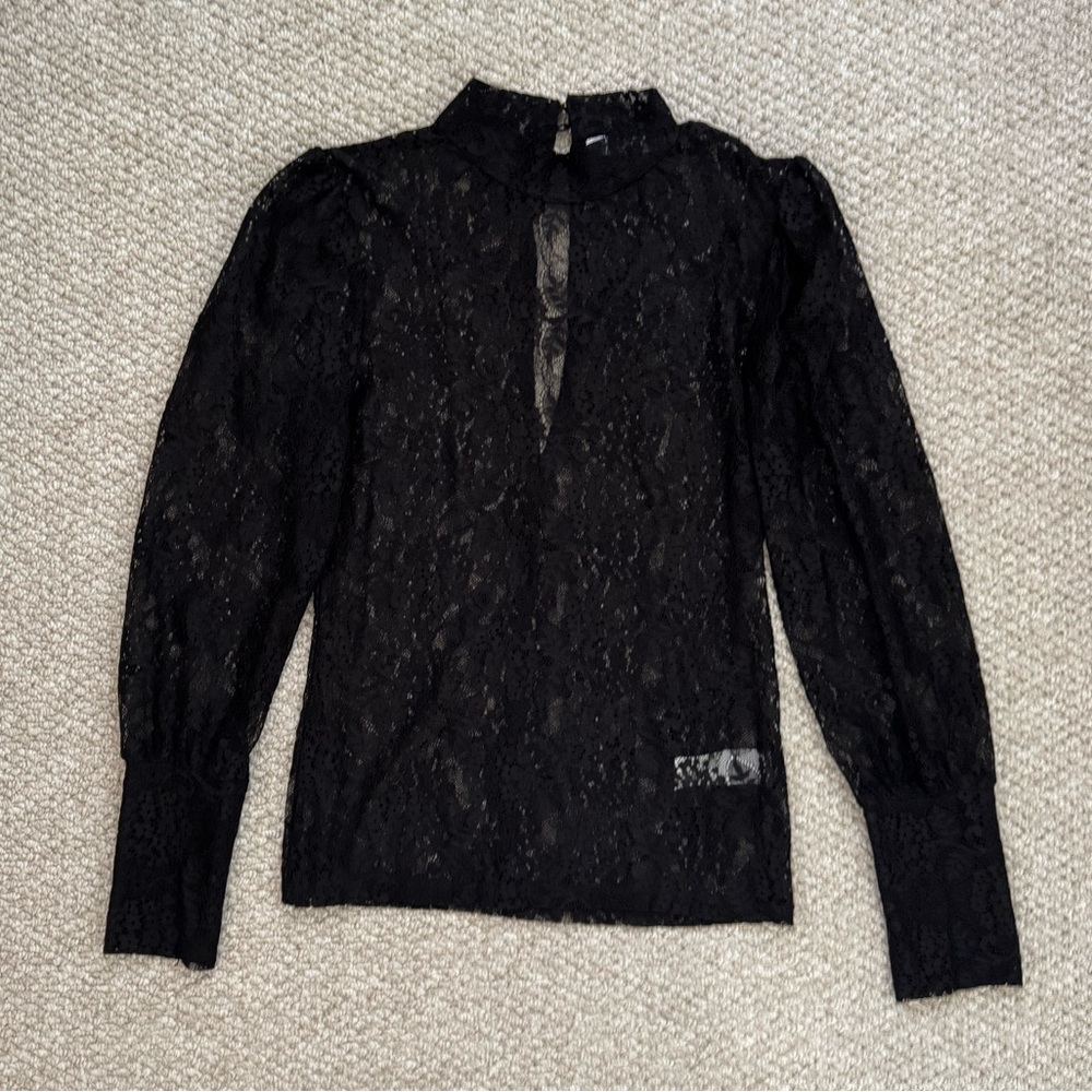 (2 for $30) Black Lace Blouse